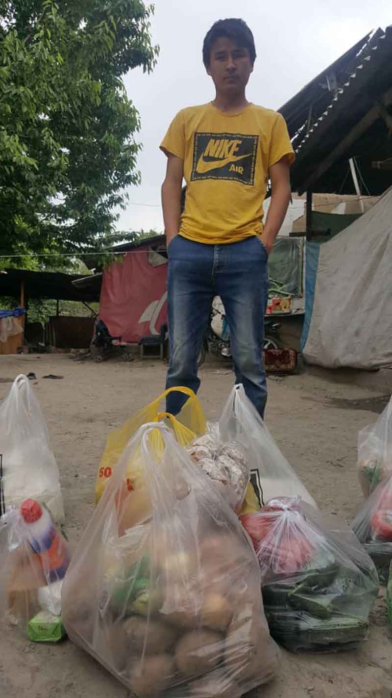 Fruit and vegetables given to a family in need